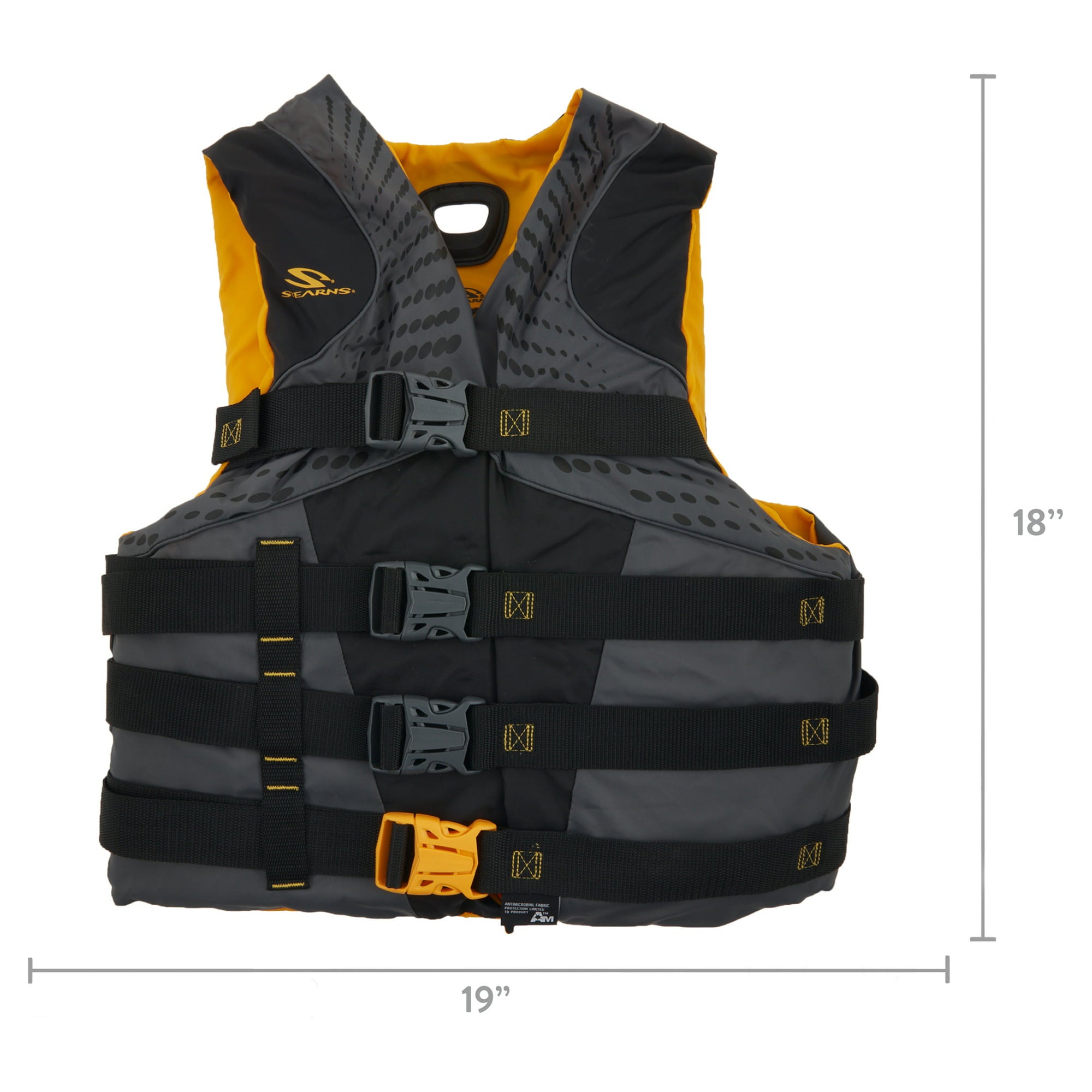 Stearns Infinity Series Antimicrobial Life Jacket, 2XL/3XL, Gray & Yellow