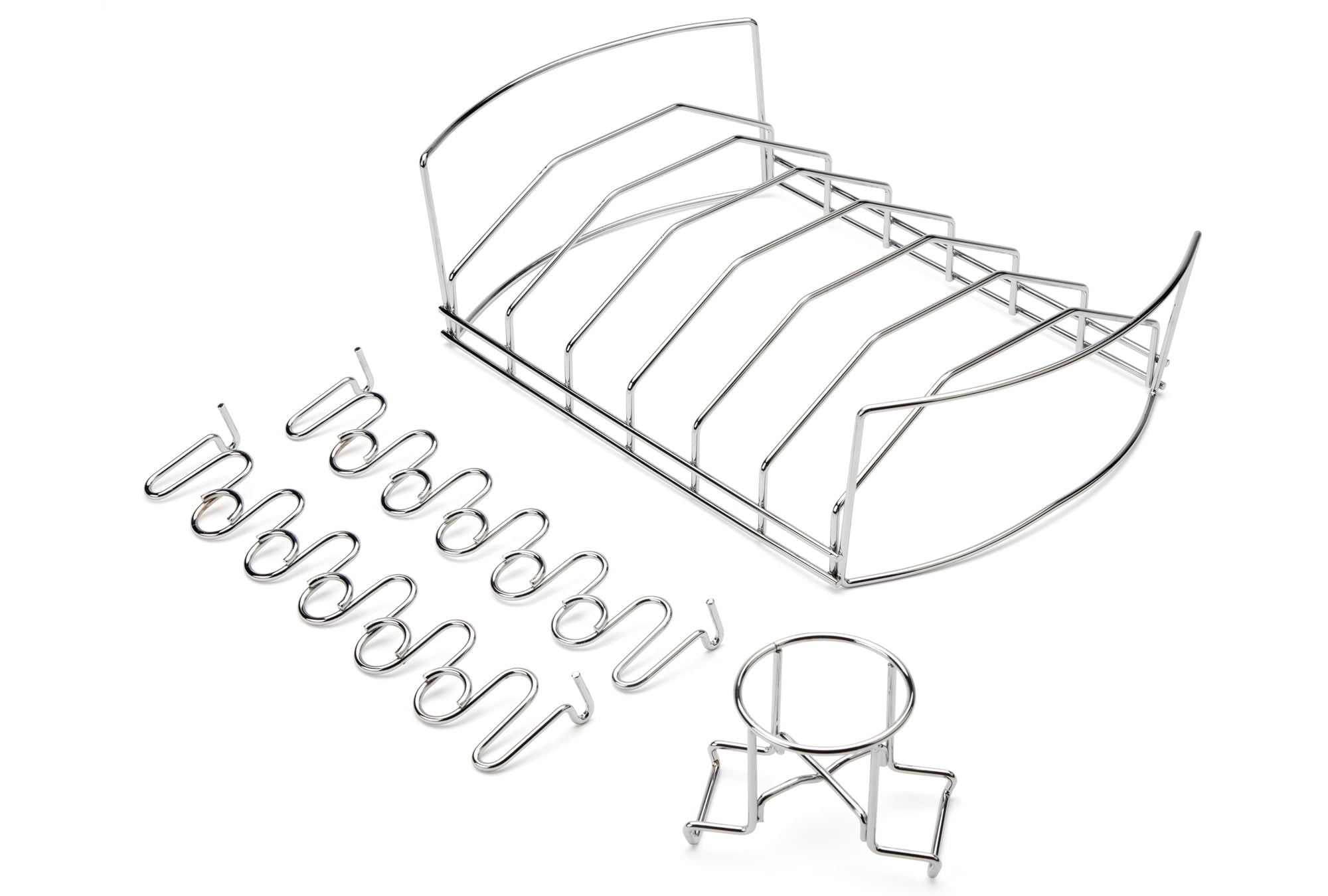 Cuisinart 4-in-1 BBQ Grilling Basket - 14.5" x 9.5" Basket, Wing Rack, Rib Rack, Detachable Can Holder, 2 Pack