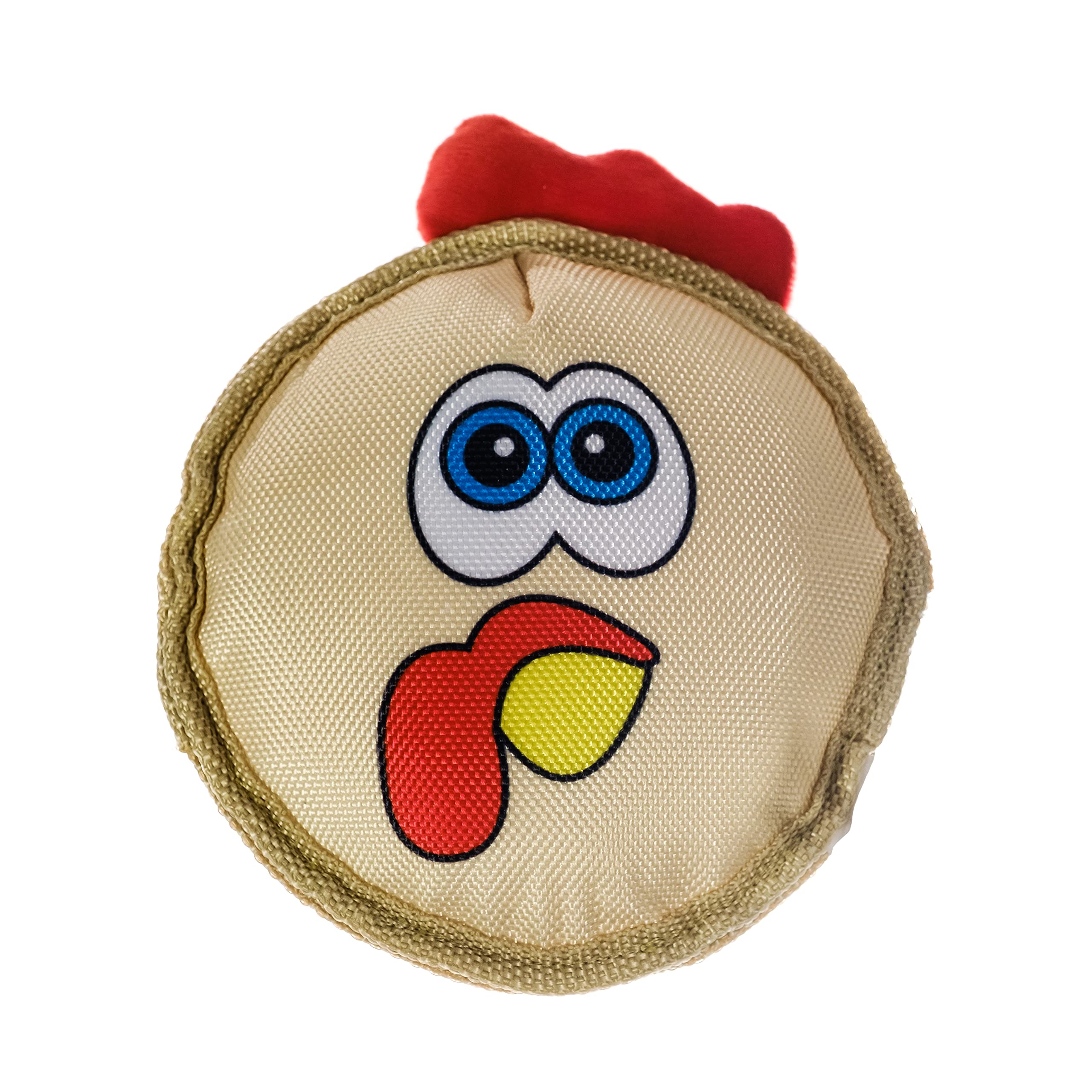 Cluck Cluck Chicken Funny Face 6 x 3 Inch Durable Lightweight Water Resistant Dog Toy