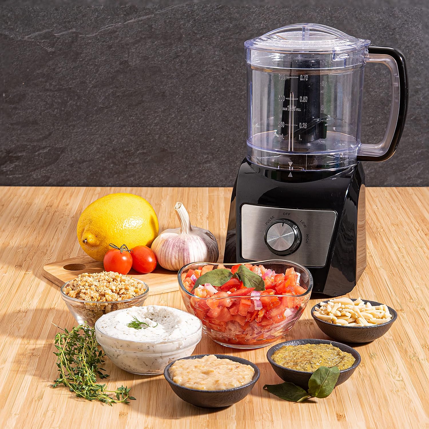 Moss & Stone 3 Cup Mini Food Processor, Strong Vegetable Chopper for Dicing, Chopping, Mincing, & Puree 300 Watts Mini Chopper With 2 Speeds, Perfect Baby Food Processor Black 3 Cups Black