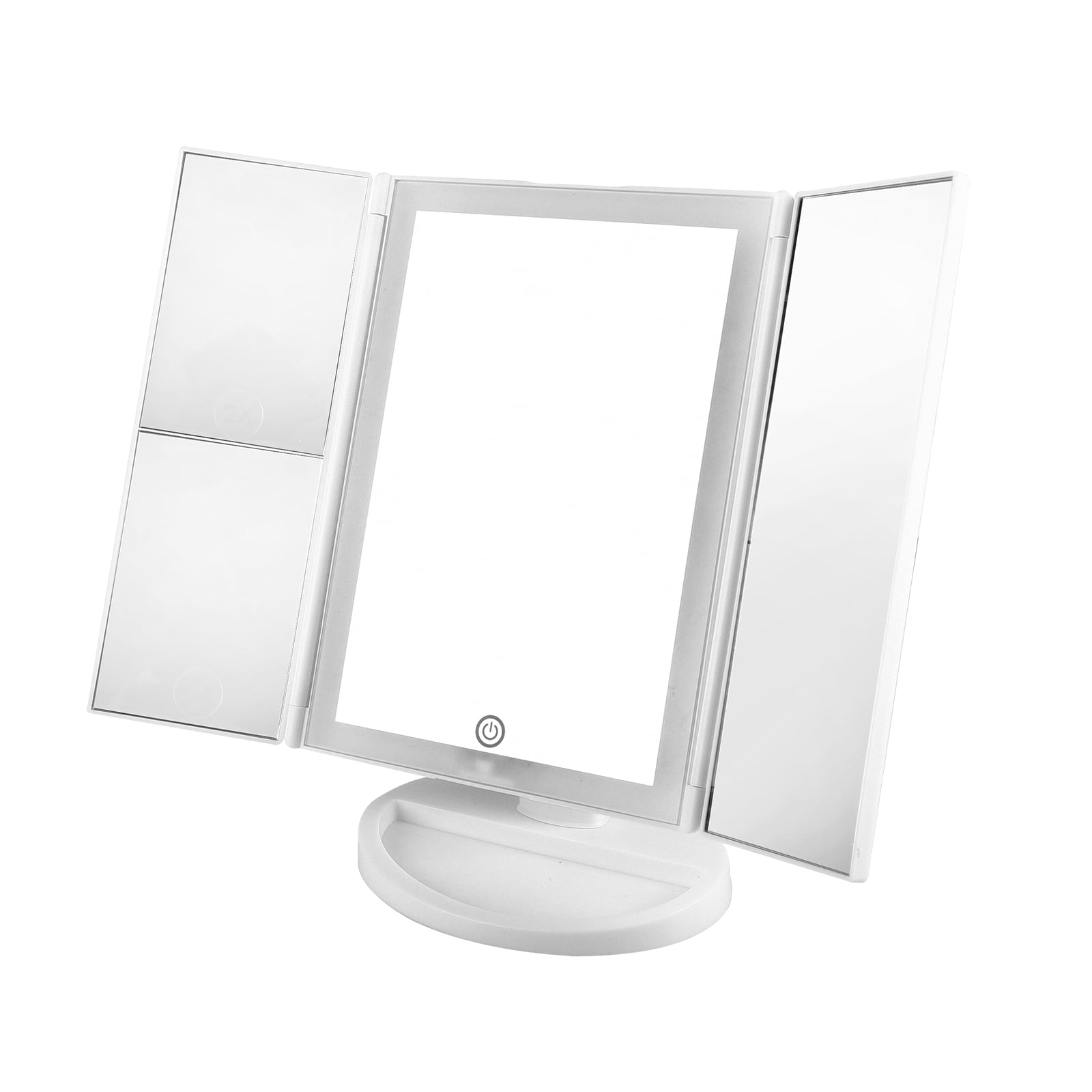 BIGTREE Trifold Vanity Mirror with LED Lights Touch Screen Grooming Makeup Mirror Beauty Cosmetics