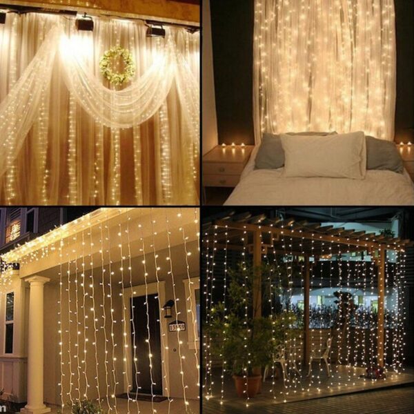 Brilliant Ideas Battery-Operated LED Curtain Lights with 8- 2.75ft strands