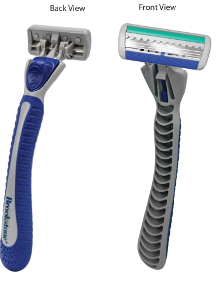 Brookstone Razors with Gray 3 Blade Design, 72 Packs of 3