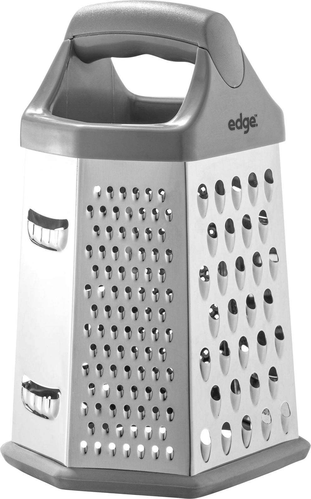 Edge Stainless Steel 6 Sided Grater with Silicone Non Skid Base and TPR Handles, 2 Pack