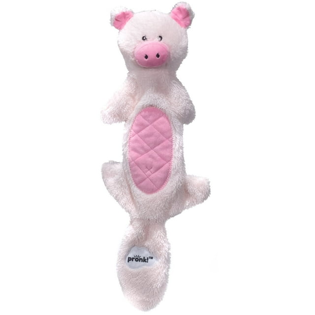 Pronk! Pets Pig Pink Treat Pocket 19.5-Inch Durable Plush Treat Dispensing Dog Toy