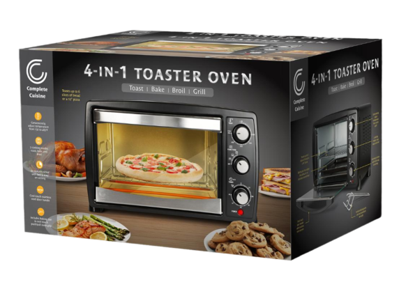 Complete Cuisine 4-in-1 Toaster Oven, Toast | Bake | Broil | Grill