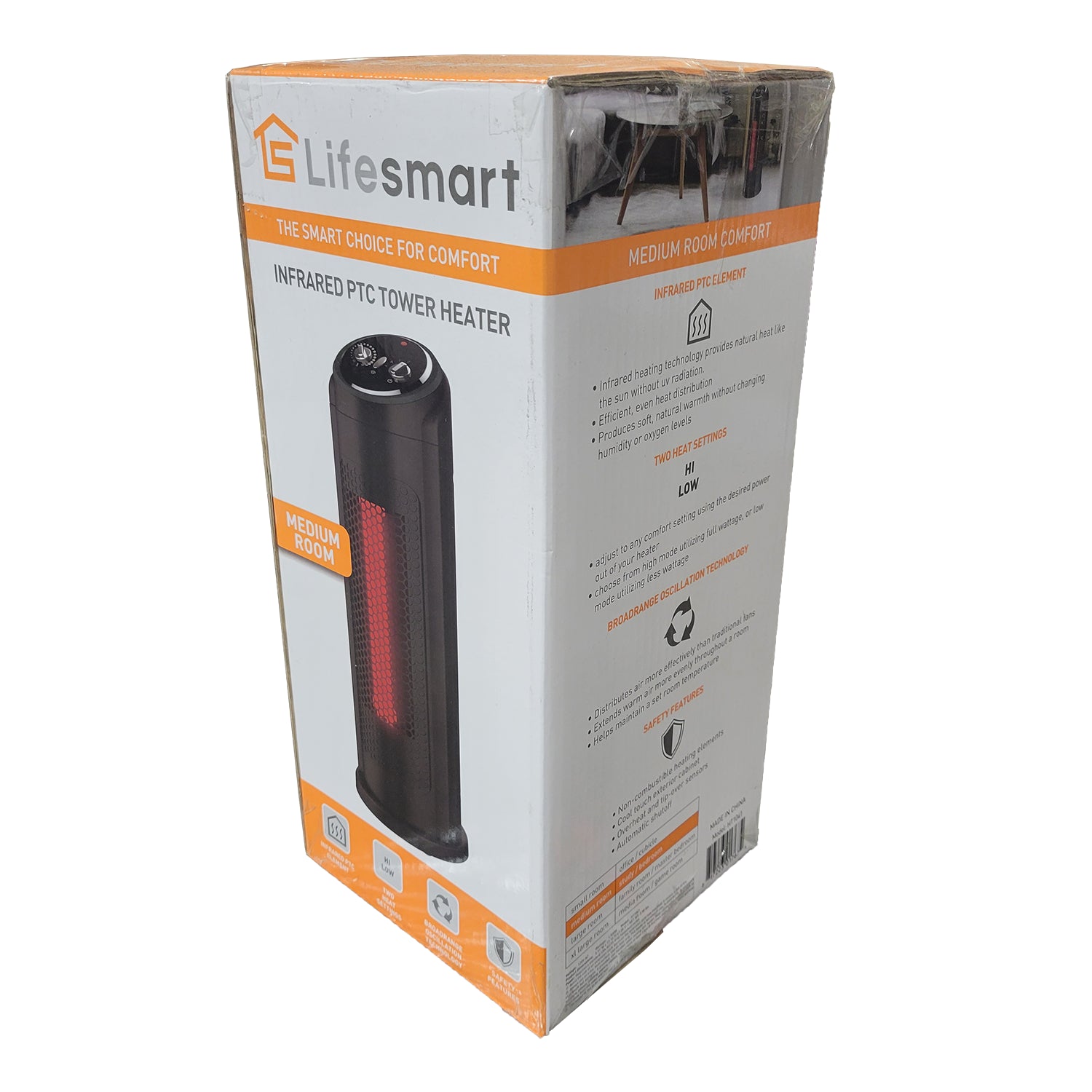 Lifesmart 1,500-Watt Electric Fan Tower Heater