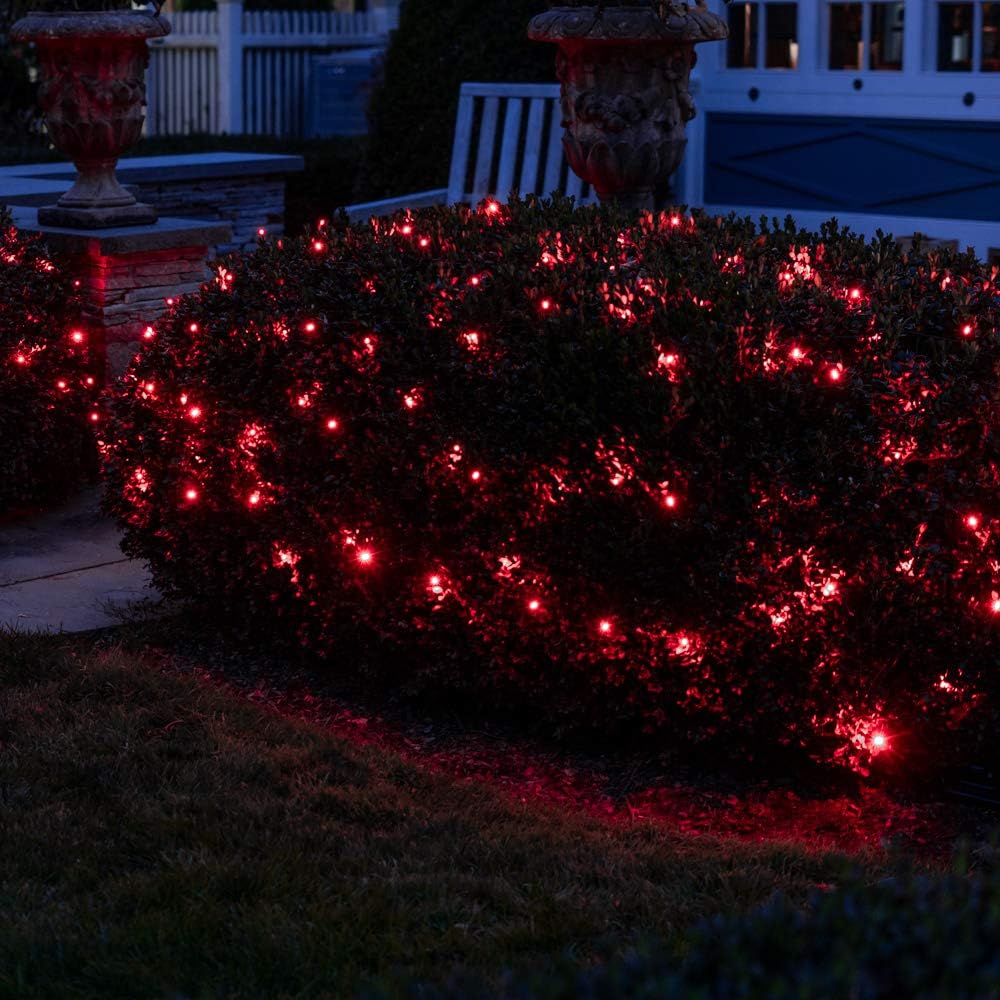 Touch Of Eco 125 Solar Powered LED String Lights, 68 Feet - Red