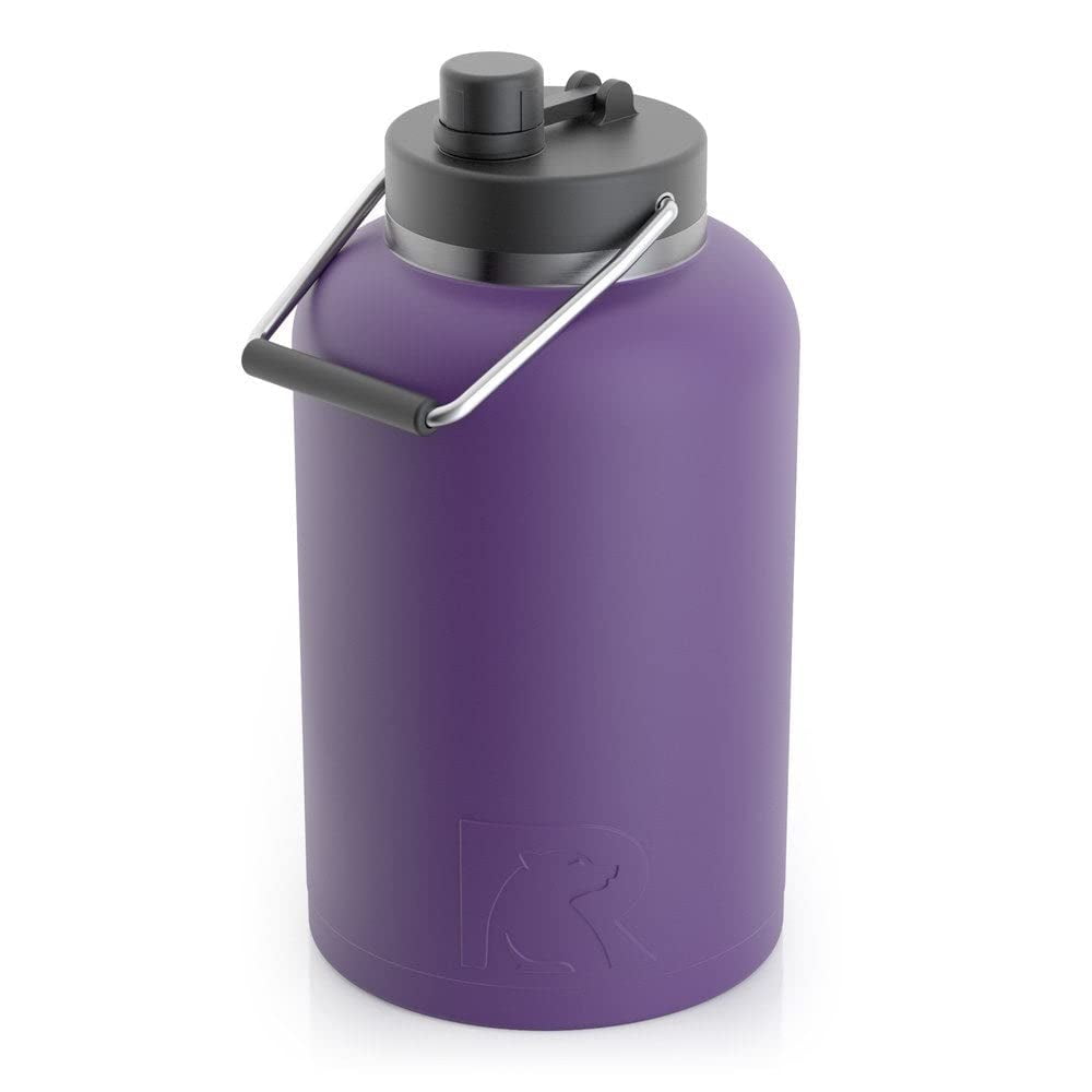 RTIC 1 Gallon Vacuum Insulated Stainless Steel Water Bottle with Handle, Majestic Purple