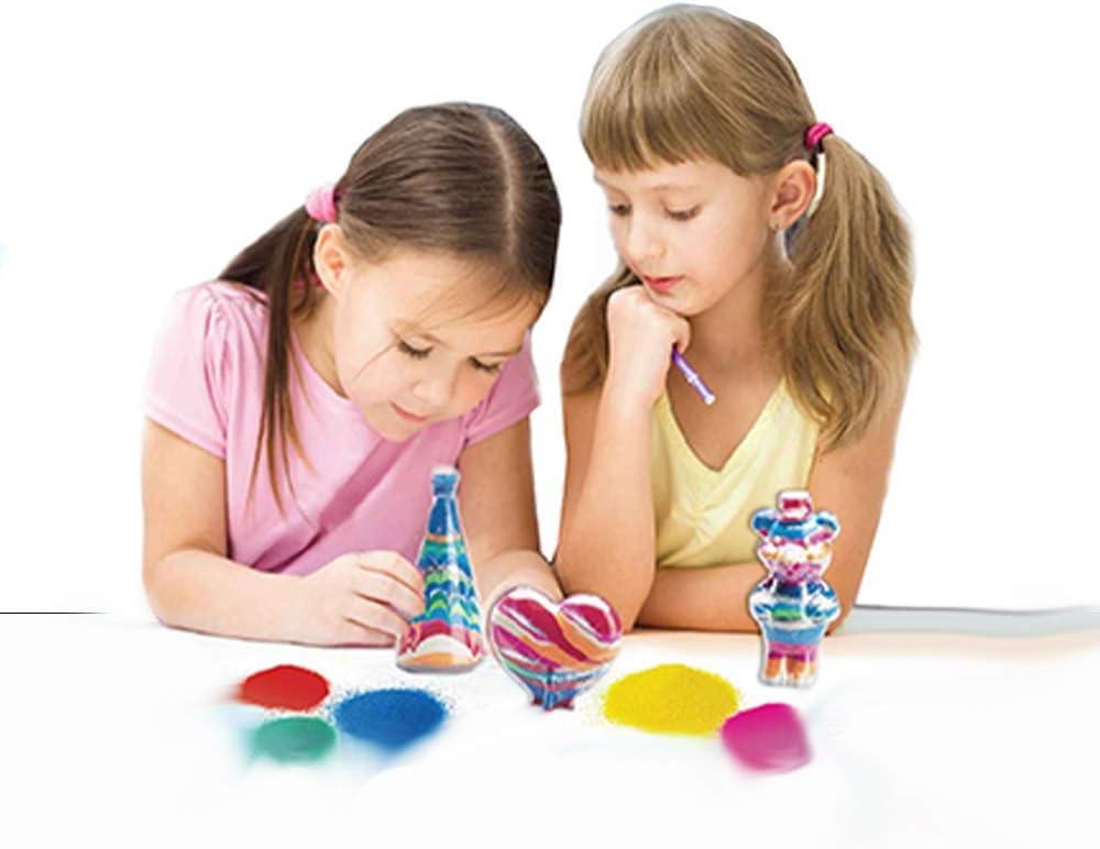 AMAV Sand Art Glitter & Glow Activity Kit - DIY Make Your Own Beautiful Colorful Sand Art in Bottle